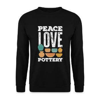 Lustiges Töpfer Töpfern Geschenk Geschenkidee - Unisex Pullover - Schwarz - Vorne - Alina (178cm) & Michal (187cm)