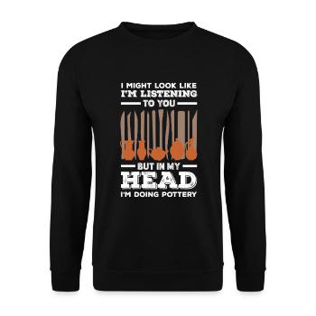 Lustiges Töpfer Töpfern Geschenk Geschenkidee - Unisex Pullover - Schwarz - Vorne - Alina (178cm) & Michal (187cm)
