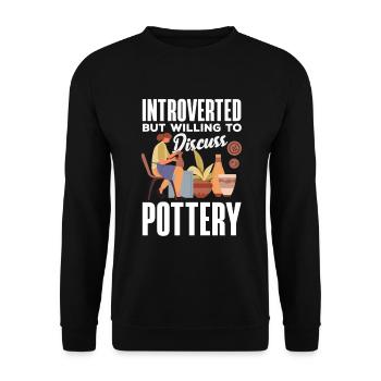 Lustiges Töpfer Töpfern Geschenk Geschenkidee - Unisex Pullover - Schwarz - Vorne - Alina (178cm) & Michal (187cm)