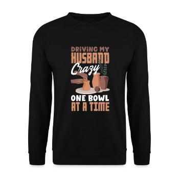 Lustiges Töpfer Töpfern Geschenk Geschenkidee - Unisex Pullover - Schwarz - Vorne - Alina (178cm) & Michal (187cm)