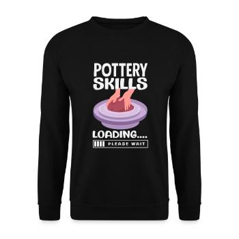 Lustiges Töpfer Töpfern Geschenk Geschenkidee - Unisex Pullover - Schwarz - Vorne - Alina (178cm) & Michal (187cm)