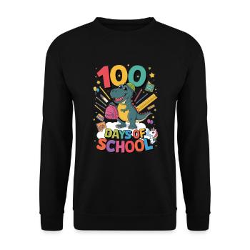 100e jour d’école 100 jour d’école des enfants - Sweat-shirt Unisexe - noir - Devant - Alina (178cm) & Michal (187cm)