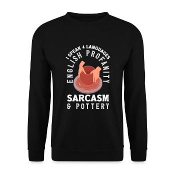 Lustiges Töpfer Töpfern Geschenk Geschenkidee - Unisex Pullover - Schwarz - Vorne - Alina (178cm) & Michal (187cm)