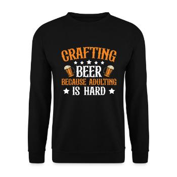 Bier Brauen für Bierliebhaber - Unisex Pullover - Schwarz - Vorne - Alina (178cm) & Michal (187cm)