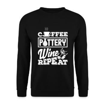Lustiges Töpfer Töpfern Geschenk Geschenkidee - Unisex Pullover - Schwarz - Vorne - Alina (178cm) & Michal (187cm)