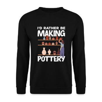 Lustiges Töpfer Töpfern Geschenk Geschenkidee - Unisex Pullover - Schwarz - Vorne - Alina (178cm) & Michal (187cm)