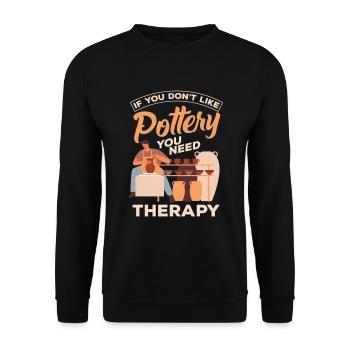Lustiges Töpfer Töpfern Geschenk Geschenkidee - Unisex Pullover - Schwarz - Vorne - Alina (178cm) & Michal (187cm)