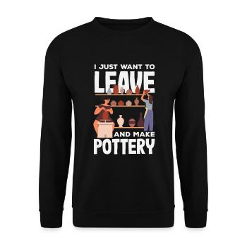 Lustiges Töpfer Töpfern Geschenk Geschenkidee - Unisex Pullover - Schwarz - Vorne - Alina (178cm) & Michal (187cm)