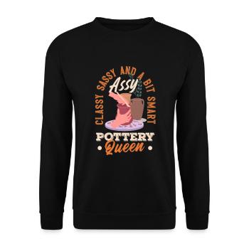 Lustiges Töpfer Töpfern Geschenk Geschenkidee - Unisex Pullover - Schwarz - Vorne - Alina (178cm) & Michal (187cm)