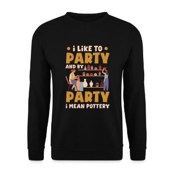 Lustiges Töpfer Töpfern Geschenk Geschenkidee - Unisex Pullover - Schwarz - Vorne - Alina (178cm) & Michal (187cm)