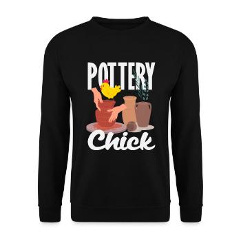 Lustiges Töpfer Töpfern Geschenk Geschenkidee - Unisex Pullover - Schwarz - Vorne - Alina (178cm) & Michal (187cm)