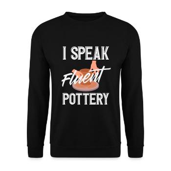 Lustiges Töpfer Töpfern Geschenk Geschenkidee - Unisex Pullover - Schwarz - Vorne - Alina (178cm) & Michal (187cm)