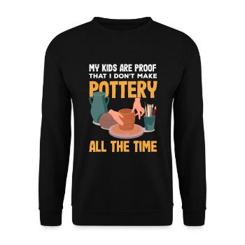 Lustiges Töpfer Töpfern Geschenk Geschenkidee - Unisex Pullover - Schwarz - Vorne - Alina (178cm) & Michal (187cm)