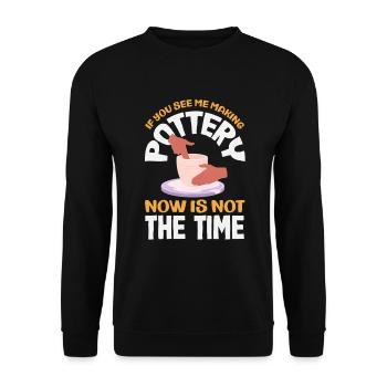 Lustiges Töpfer Töpfern Geschenk Geschenkidee - Unisex Pullover - Schwarz - Vorne - Alina (178cm) & Michal (187cm)