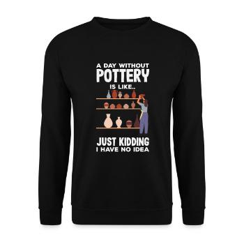 Lustiges Töpfer Töpfern Geschenk Geschenkidee - Unisex Pullover - Schwarz - Vorne - Alina (178cm) & Michal (187cm)