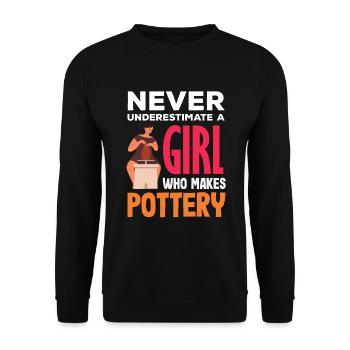 Lustiges Töpfer Töpfern Geschenk Geschenkidee - Unisex Pullover - Schwarz - Vorne - Alina (178cm) & Michal (187cm)