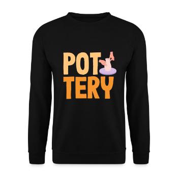 Lustiges Töpfer Töpfern Geschenk Geschenkidee - Unisex Pullover - Schwarz - Vorne - Alina (178cm) & Michal (187cm)