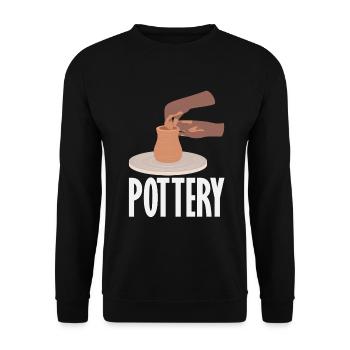 Lustiges Töpfer Töpfern Geschenk Geschenkidee - Unisex Pullover - Schwarz - Vorne - Alina (178cm) & Michal (187cm)