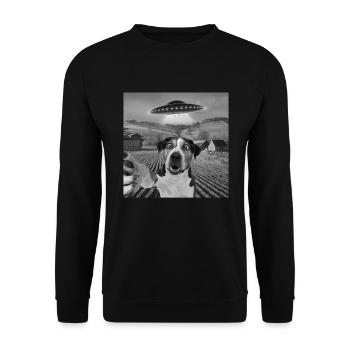 Rencontre extraterrestre Chien Selfie - Sweat-shirt Unisexe - noir - Devant - Alina (178cm) & Michal (187cm)
