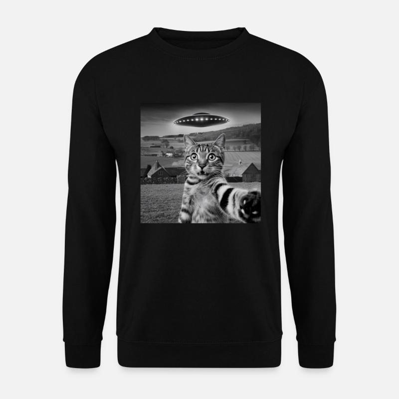Alien Rencontre Chat Selfie - Sweat-shirt Unisexe - noir