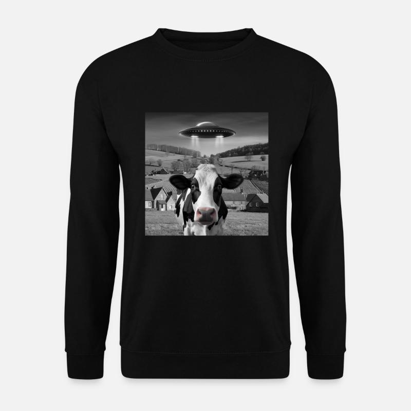 Alien Encounter Cow Selfie - Unisex Sweatshirt - black
