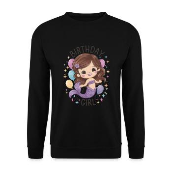 Birthday Girl Mermaid - Unisex Sweatshirt - black - Front - Alina (178cm) & Michal (187cm)