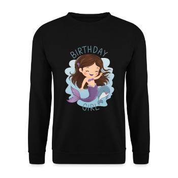 Birthday Girl Mermaid - Unisex Sweatshirt - black - Front - Alina (178cm) & Michal (187cm)