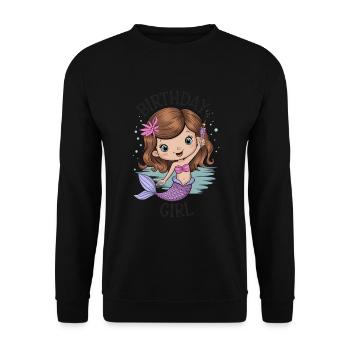 Birthday Girl Mermaid - Unisex Sweatshirt - black - Front - Alina (178cm) & Michal (187cm)