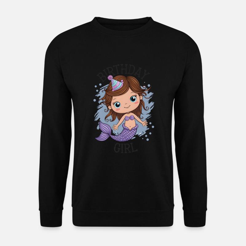 Geburtstag Mädchen Meerjungfrau - Unisex Pullover - Schwarz