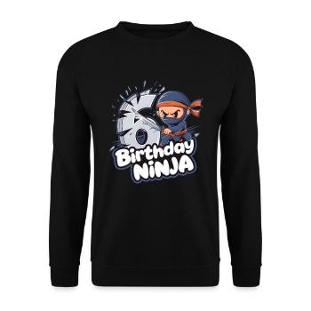 This Little Ninja Is 6 Birthday Shirt - Unisex Sweatshirt - black - Front - Alina (178cm) & Michal (187cm)