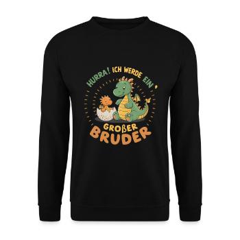 Je vais être un grand frère dragon - Sweat-shirt Unisexe - noir - Devant - Alina (178cm) & Michal (187cm)