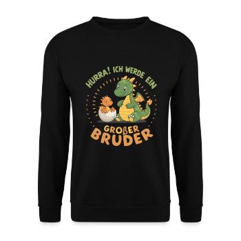Je vais être un grand frère dragon - Sweat-shirt Unisexe - noir - Devant - Alina (178cm) & Michal (187cm)