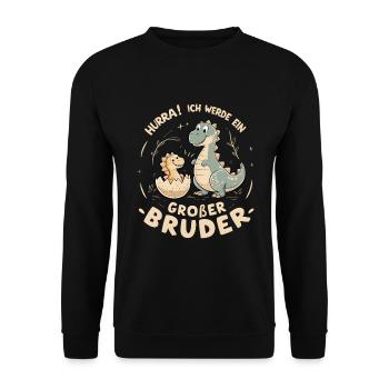 Je vais être un grand frère dinosaure dinosaure - Sweat-shirt Unisexe - noir - Devant - Alina (178cm) & Michal (187cm)