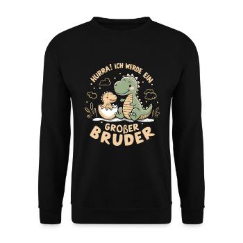 Je vais être un grand frère dinosaure dinosaure - Sweat-shirt Unisexe - noir - Devant - Alina (178cm) & Michal (187cm)