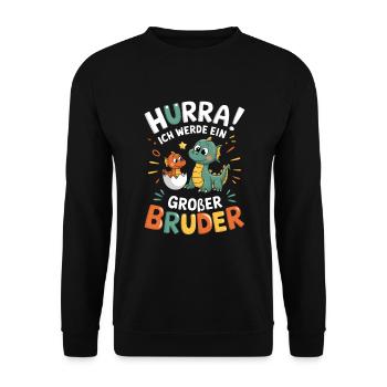 Je vais être un grand frère dragon - Sweat-shirt Unisexe - noir - Devant - Alina (178cm) & Michal (187cm)