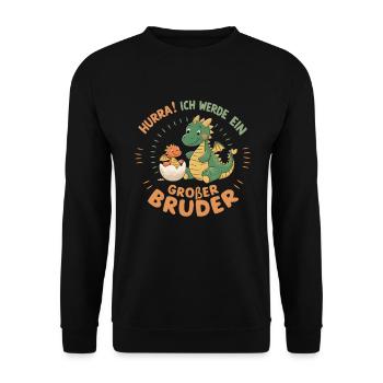 Je vais être un grand frère dragon - Sweat-shirt Unisexe - noir - Devant - Alina (178cm) & Michal (187cm)