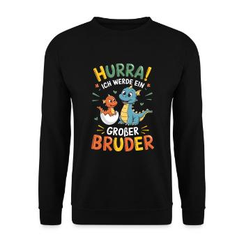 Je vais être un grand frère dragon - Sweat-shirt Unisexe - noir - Devant - Alina (178cm) & Michal (187cm)