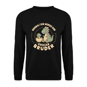 Je vais être un grand frère dinosaure dinosaure - Sweat-shirt Unisexe - noir - Devant - Alina (178cm) & Michal (187cm)