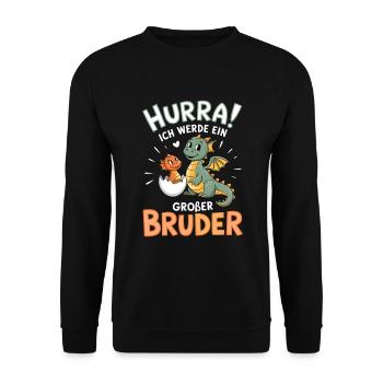 Je vais être un grand frère dragon - Sweat-shirt Unisexe - noir - Devant - Alina (178cm) & Michal (187cm)
