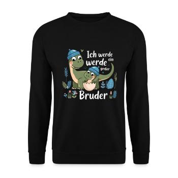 Je vais être un grand frère dinosaure dinosaure - Sweat-shirt Unisexe - noir - Devant - Alina (178cm) & Michal (187cm)