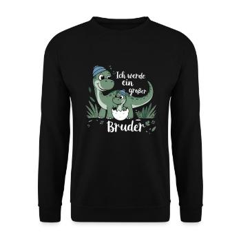 Je vais être un grand frère dinosaure dinosaure - Sweat-shirt Unisexe - noir - Devant - Alina (178cm) & Michal (187cm)