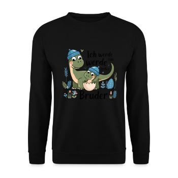 Je vais être un grand frère dinosaure dinosaure - Sweat-shirt Unisexe - noir - Devant - Alina (178cm) & Michal (187cm)