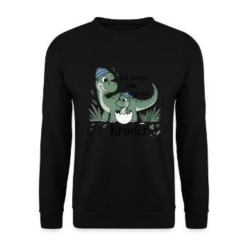 Je vais être un grand frère dinosaure dinosaure - Sweat-shirt Unisexe - noir - Devant - Alina (178cm) & Michal (187cm)