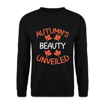 Blattpeeper Herbst Laub Herbst Peeper - Unisex Pullover - Schwarz - Vorne - Alina (178cm) & Michal (187cm)