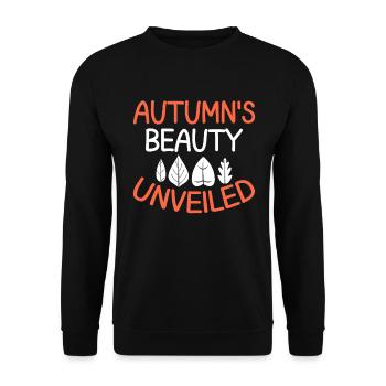 Blattpeeper Herbst Laub Herbst Peeper - Unisex Pullover - Schwarz - Vorne - Alina (178cm) & Michal (187cm)