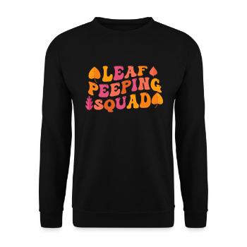 Blattpeeper Herbst Laub Herbst Peeper - Unisex Pullover - Schwarz - Vorne - Alina (178cm) & Michal (187cm)