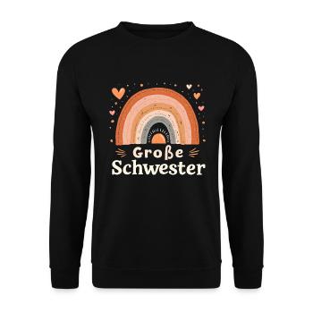 Big Sister Rainbow Boho - Unisex Sweatshirt - black - Front - Alina (178cm) & Michal (187cm)