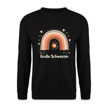 Big Sister Rainbow Boho - Unisex Sweatshirt - black - Front - Alina (178cm) & Michal (187cm)