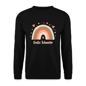 Big Sister Rainbow Boho - Unisex Sweatshirt - black - Front - Alina (178cm) & Michal (187cm)