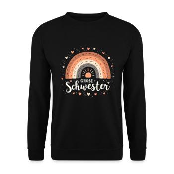 Big Sister Rainbow Boho - Unisex Sweatshirt - black - Front - Alina (178cm) & Michal (187cm)